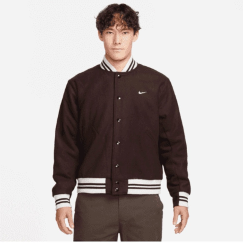 Nike Sportswear Men's Dark Brown Basalt Varsity Jacket New With Tags (size:XXL)